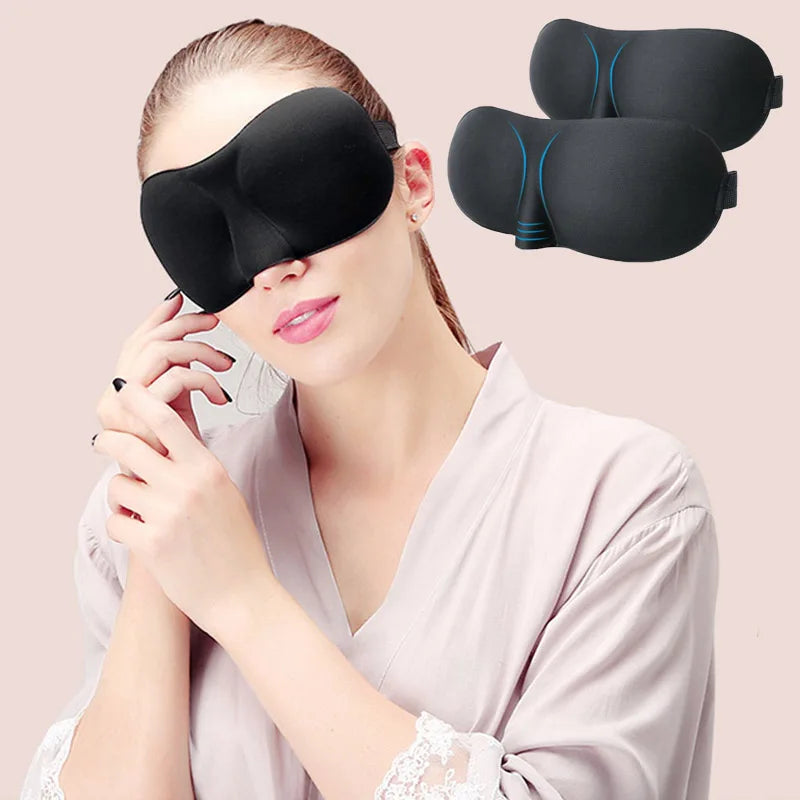 3D Contoured Sleep Eye Mask – Light-Blocking Molded Night Blindfold for Men & Women | قناع نوم مريح 3D بغطاء محدب – لحجب الضوء بالكامل للرجال والنساء