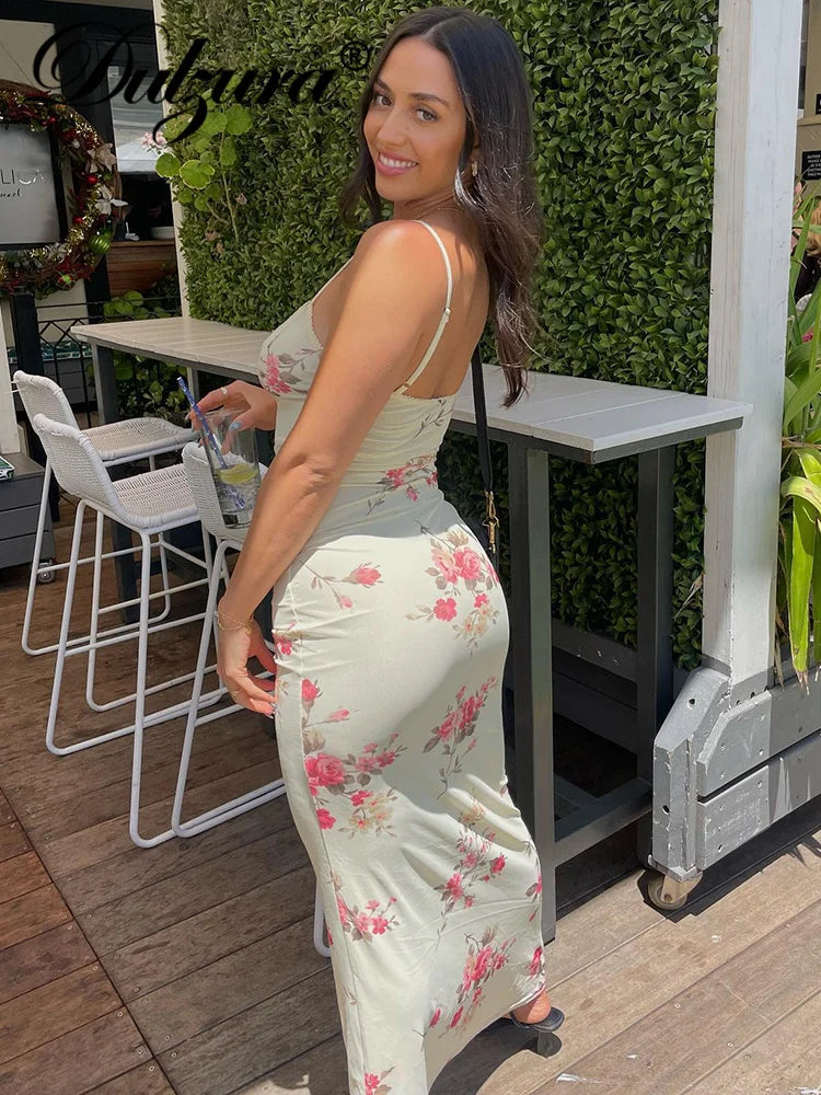 ๐ Dulzura Sexy Y2K Floral Maxi Dress ๐ โ Sleeveless, Backless Bodycon Dress for Women | ูุณุชุงู ู
ุงูุณู ูุณุงุฆู ุจุฃููุงู ุฒูุฑูุฉ โ ุจุฏูู ุฃูู
ุงู
ูู
ูุดูู ุงูุธูุฑ ุจุชุตู
ูู
ุถูู ูุฃูุงูุฉ ุงูุณูุฑุฉ