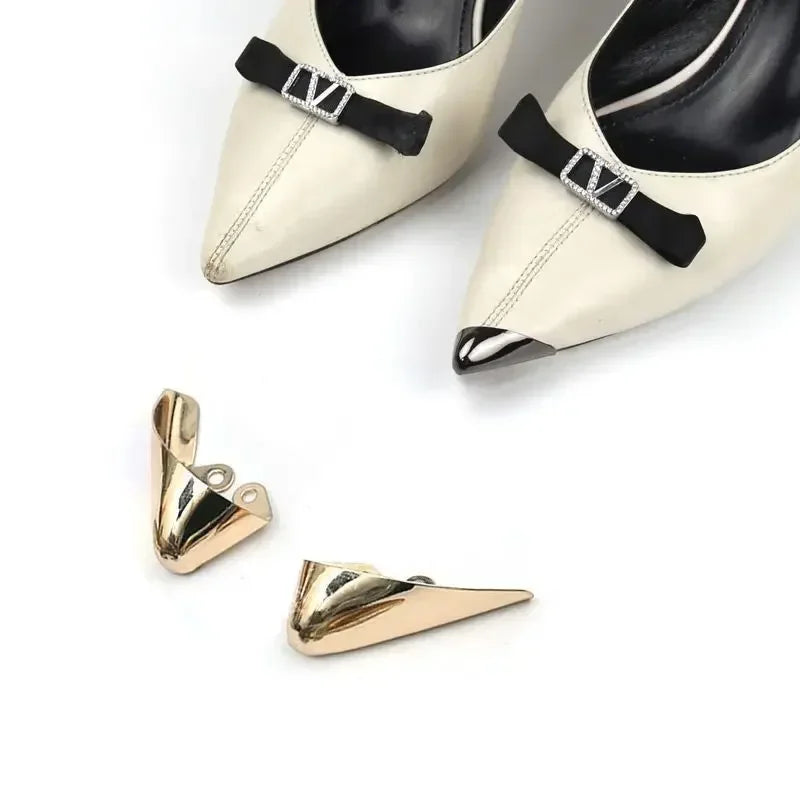 Women’s High Heel & Flat Shoe Metal Toe Cap – Leather Tip Protector Accessory Against Kicks & Wear | غطاء معدني لحماية مقدمة الحذاء النسائي – واقٍ للجلد ضد الخدوش والاحتكاك للكعب العالي والأحذية المسطحة