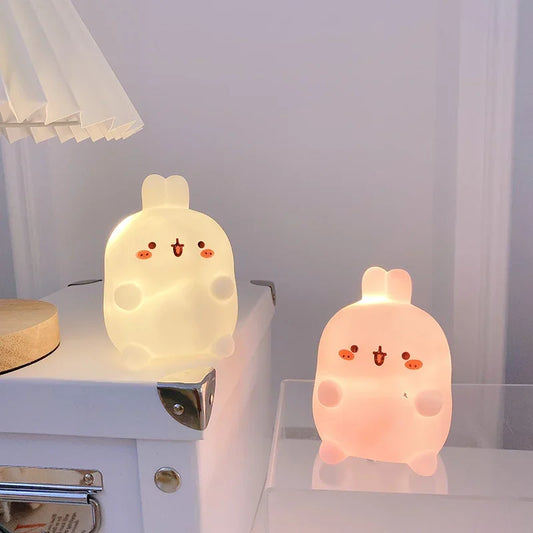 Rabbit LED Night Light – Wireless Bedside Atmosphere Lamp for Bedroom & Floor Decor | مصباح أرنب ليلي LED بدون توصيل – ديكور أنيق ومضيء لطاولة السرير وغرف النوم