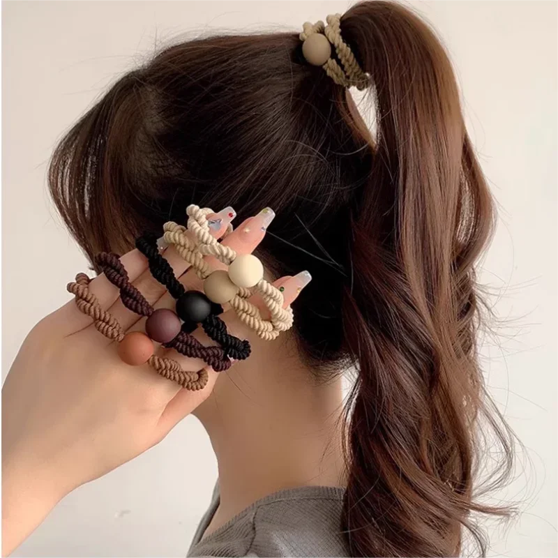 10-Piece High Elastic Leather Hair Bands – Durable Ponytail Holders for Women | طقم 10 رباط شعر جلدية مطاطية – لحمل ذيل الحصان بثبات وأناقة للنساء
