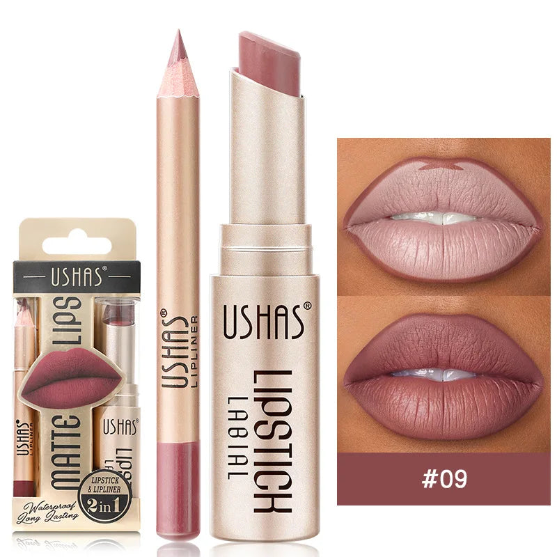 ๐ USHAS 12-Color Matte Lipstick & Lip Liner Set โ Long-Lasting Nude & Red Combo | ุทูู
USHAS ุฃุญู
ุฑ ุดูุงู + ููู
ุชุญุฏูุฏ (12 ููู) โ ู
ุทูู ูุซุงุจุช โ ููุฏ & ุฃุญู
ุฑ