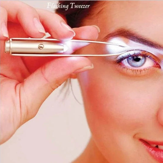 💡 LED Light Tweezer Set – Stainless Steel Beauty Tool | ملقط تجميل بإضاءة LED – أداة ذكية من الستانلس ستيل لإزالة الشعر بدقة