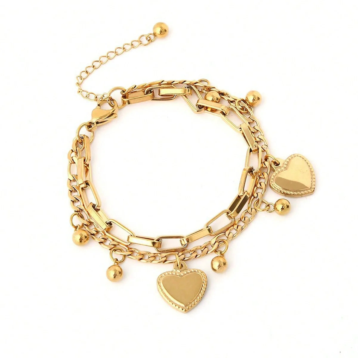 1PC Women's Fashion Trend Zinc Alloy Multilayer Steel Ball Love Bracelet Travel, Date, Banquet, Party, Festival Dressing Gifts