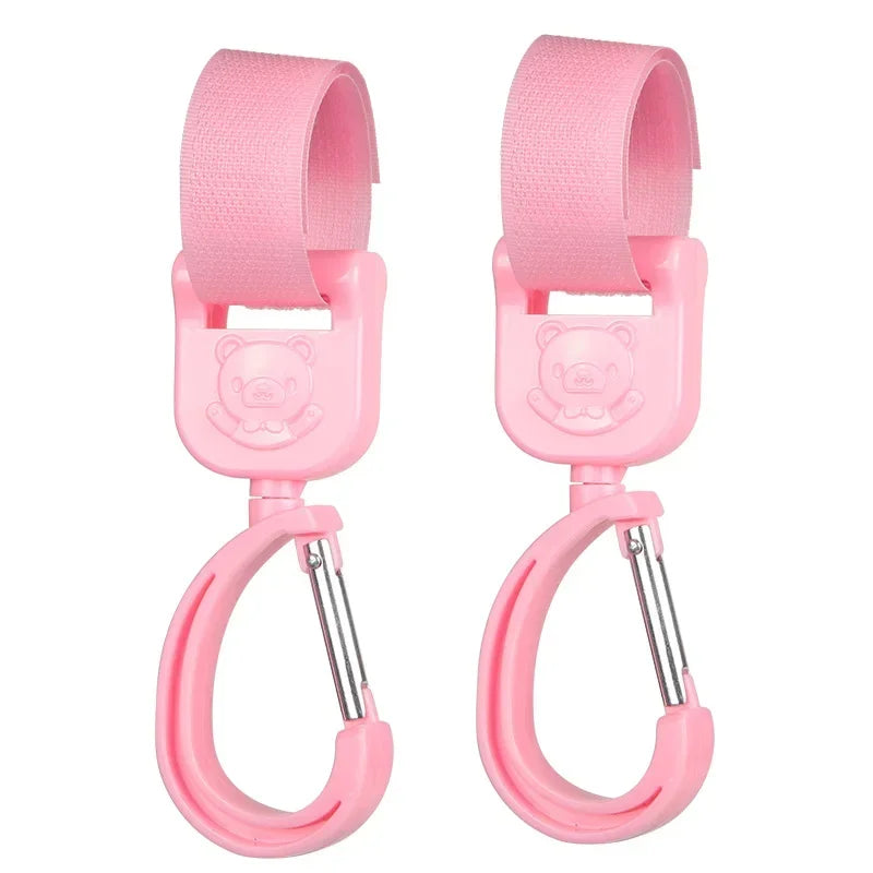 🪝 360° Rotating Baby Stroller Hooks – Universal Organizer Hangers for Pram & Cart | خطاف دوّار 360° لعربات الأطفال – لتعليق الشنط وتوفير المساحة