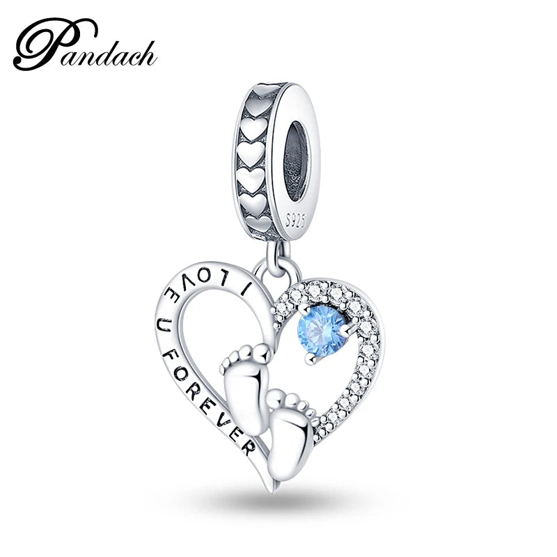 ✨ 925 Sterling Silver Mom & Daughter Heart Charm – Fits Pandora Bracelets 🔷 تعليقة قلب للأم والابنة من الفضة الإسترلينية 925 – مناسبة لأساور باندورا
