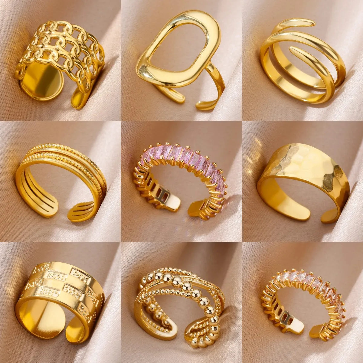 โจ 316L Stainless Steel Gold Rings โ Classic Wedding & Couple Jewelry ๐ท ุฎูุงุชู
ุณุชุงููุณ ุณุชูู 316L ุจููู ุฐูุจู โ ุชุตู
ูู
ูุงุฎุฑ ูููุงุณููู ููุฒูุงู