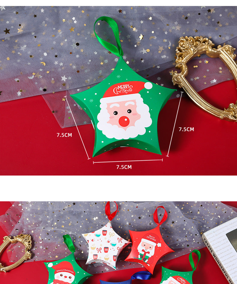 8/16Pcs Christmas Star-Shaped Candy Gift Boxes With Festive Holiday Designs - Paper Treat Containers For Gifts And Decorations
