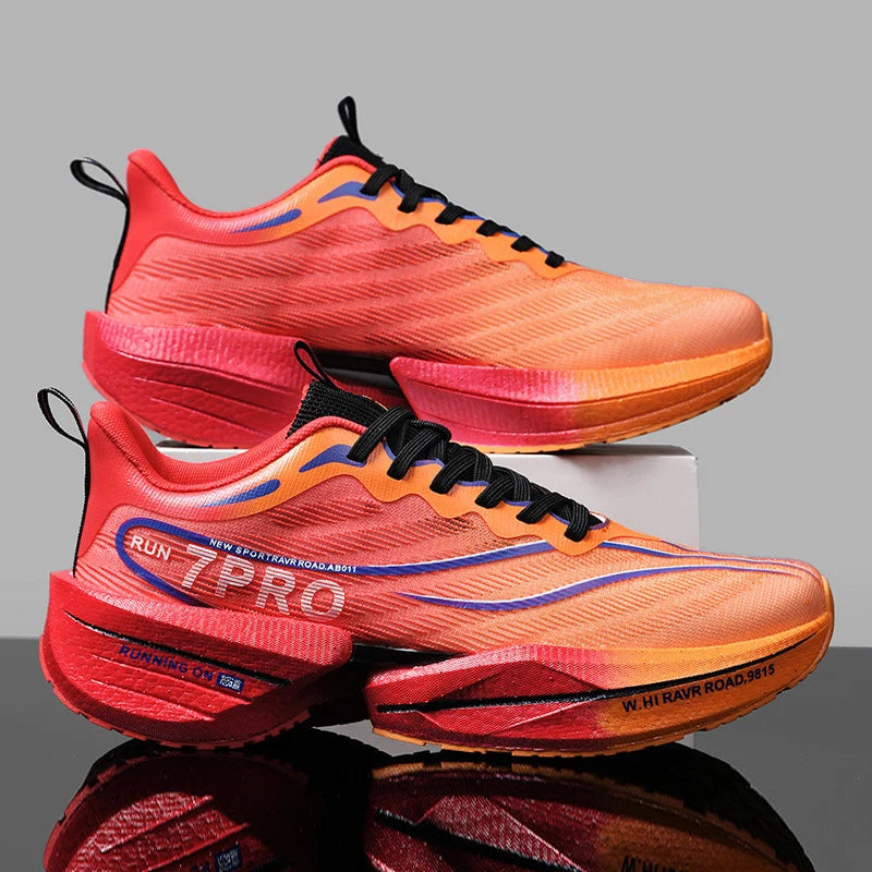 Men’s Carbon Plate Mesh Running Sneakers – Lightweight Anti-Slip Outdoor Sports Shoes for Running, Tennis & Casual Wear | سنيكرز رياضي رجالي بخامة شبكية وصفيحة كربون – خفيف الوزن ومضاد للانزلاق للجري والتنس والاستخدام اليومي