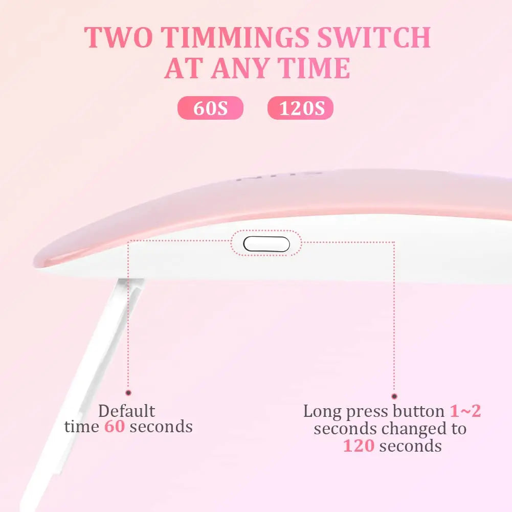 ✨ Foldable 6W UV LED Nail Lamp – Quick-Dry Gel Dryer & Manicure Tool 🔷 جهاز تجفيف الأظافر بالأشعة فوق البنفسجية 6 واط قابل للطي – لتجفيف طلاء الجل بسرعة واحترافية