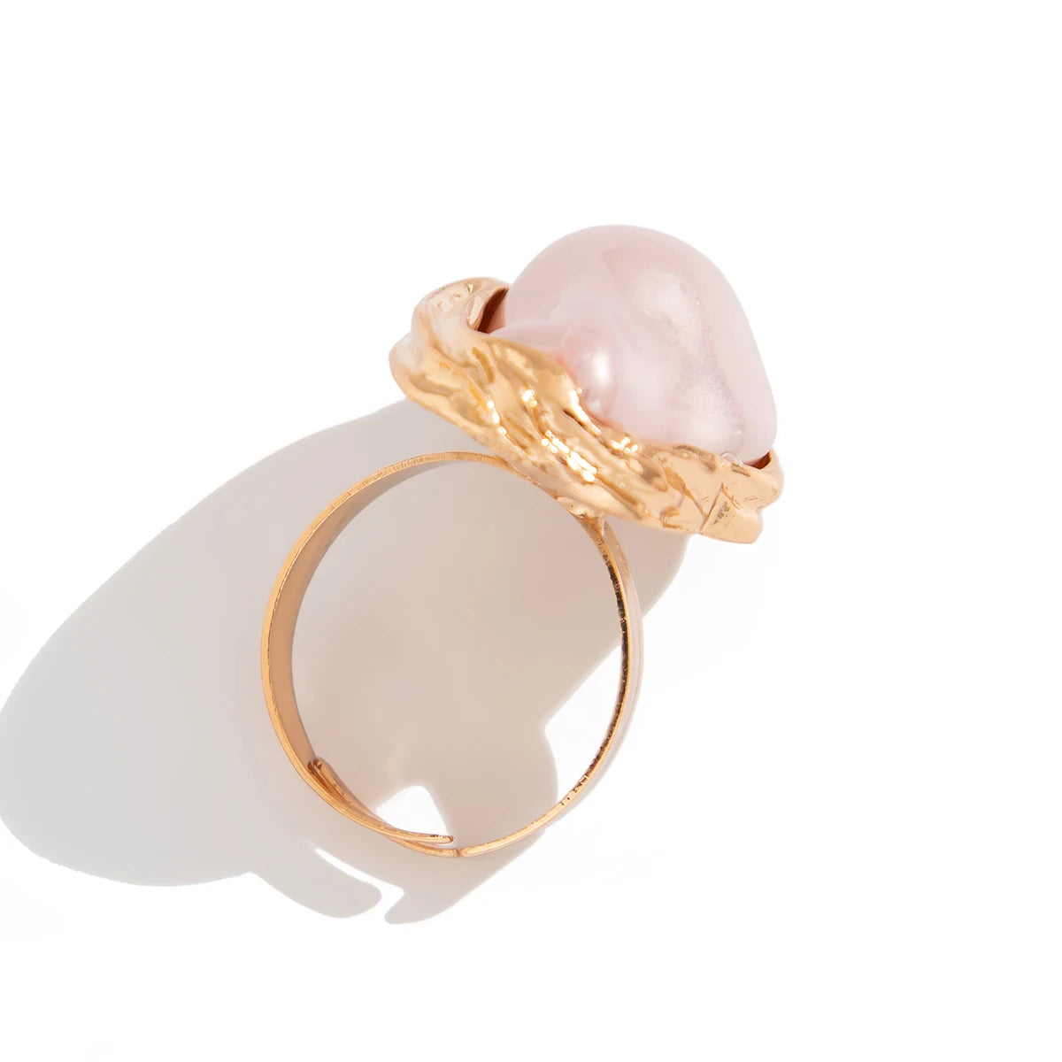✨ PuRui Semi-Baroque Pearl Adjustable Ring – Punk Aesthetic Wedding Jewelry 🔷 خاتم بيرل ستايل بانك بحبة لؤلؤ شبه باروكية – تصميم مفتوح قابل للتعديل للزفاف والمناسبات