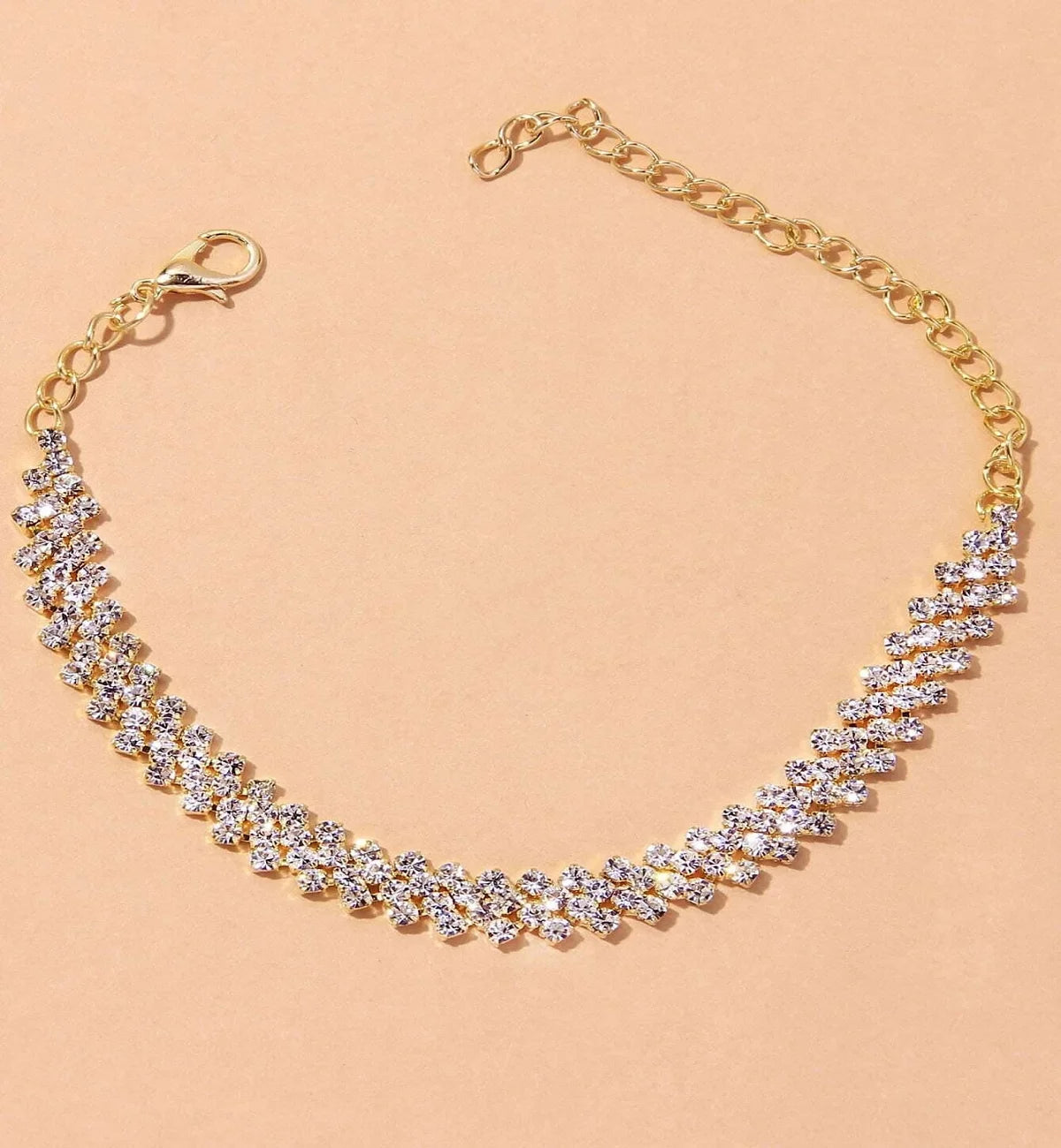 Multi-Color Irregular Diamond Anklet – Shiny Women’s Beach Foot Jewelry | خلخال نسائي لامع بتصميم ألماسي غير منتظم – إكسسوار قدم عصري بألوان متعددة للشاطئ والمناسبات