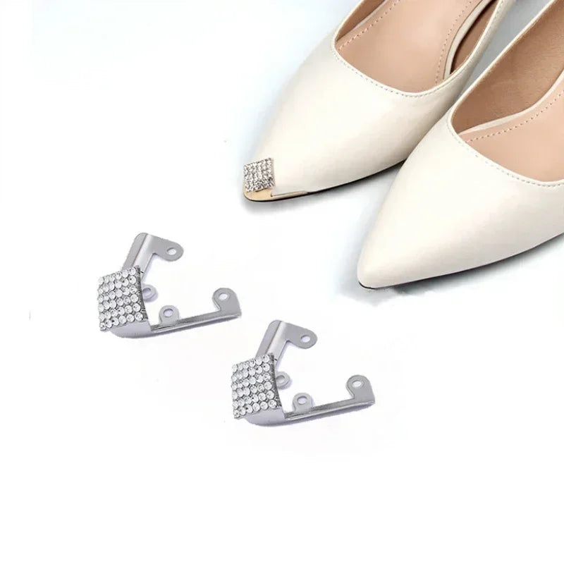 Women’s High Heel & Flat Shoe Metal Toe Cap – Leather Tip Protector Accessory Against Kicks & Wear | غطاء معدني لحماية مقدمة الحذاء النسائي – واقٍ للجلد ضد الخدوش والاحتكاك للكعب العالي والأحذية المسطحة