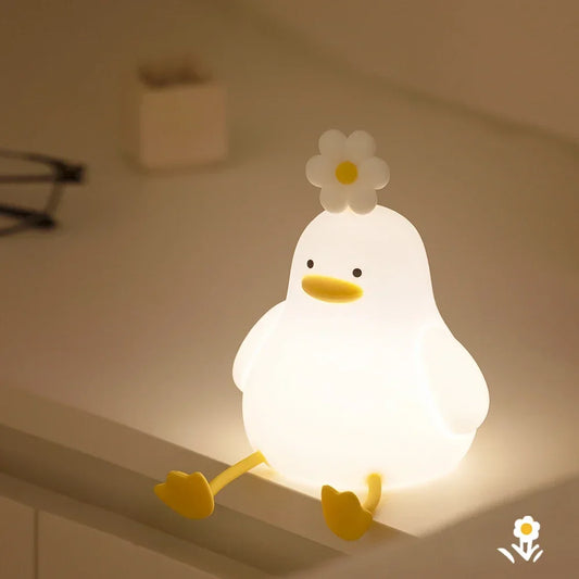 🌙 Duck Silicone Night Light 🐤 – USB Rechargeable Touch Lamp with Timer for Kids | مصباح بطة ليلي من السيليكون – يعمل باللمس وقابل للشحن مع مؤقت للأطفال
