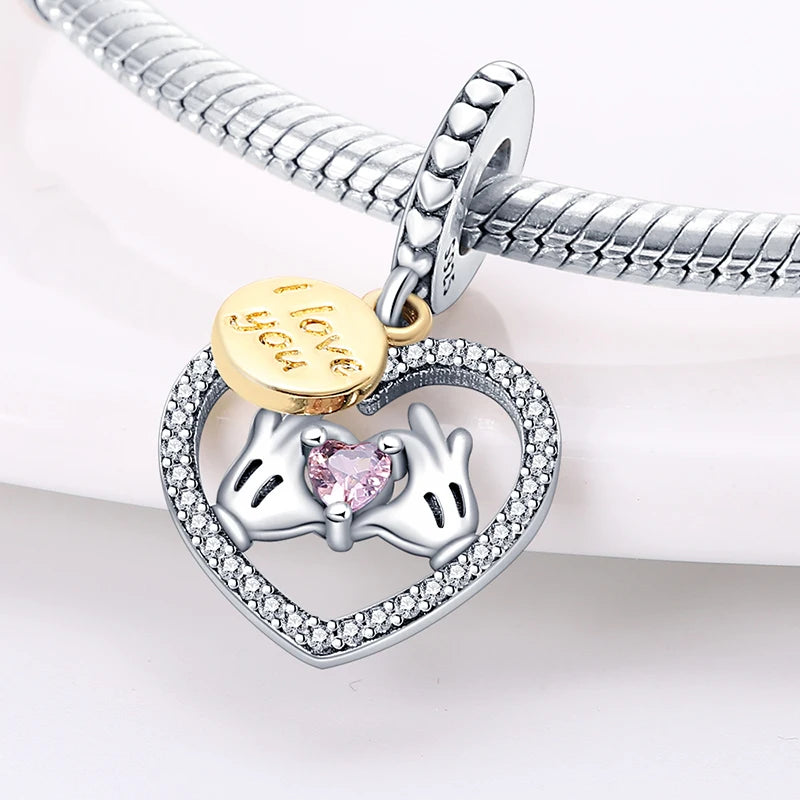 ✨ 925 Sterling Silver Mom & Daughter Heart Charm – Fits Pandora Bracelets 🔷 تعليقة قلب للأم والابنة من الفضة الإسترلينية 925 – مناسبة لأساور باندورا
