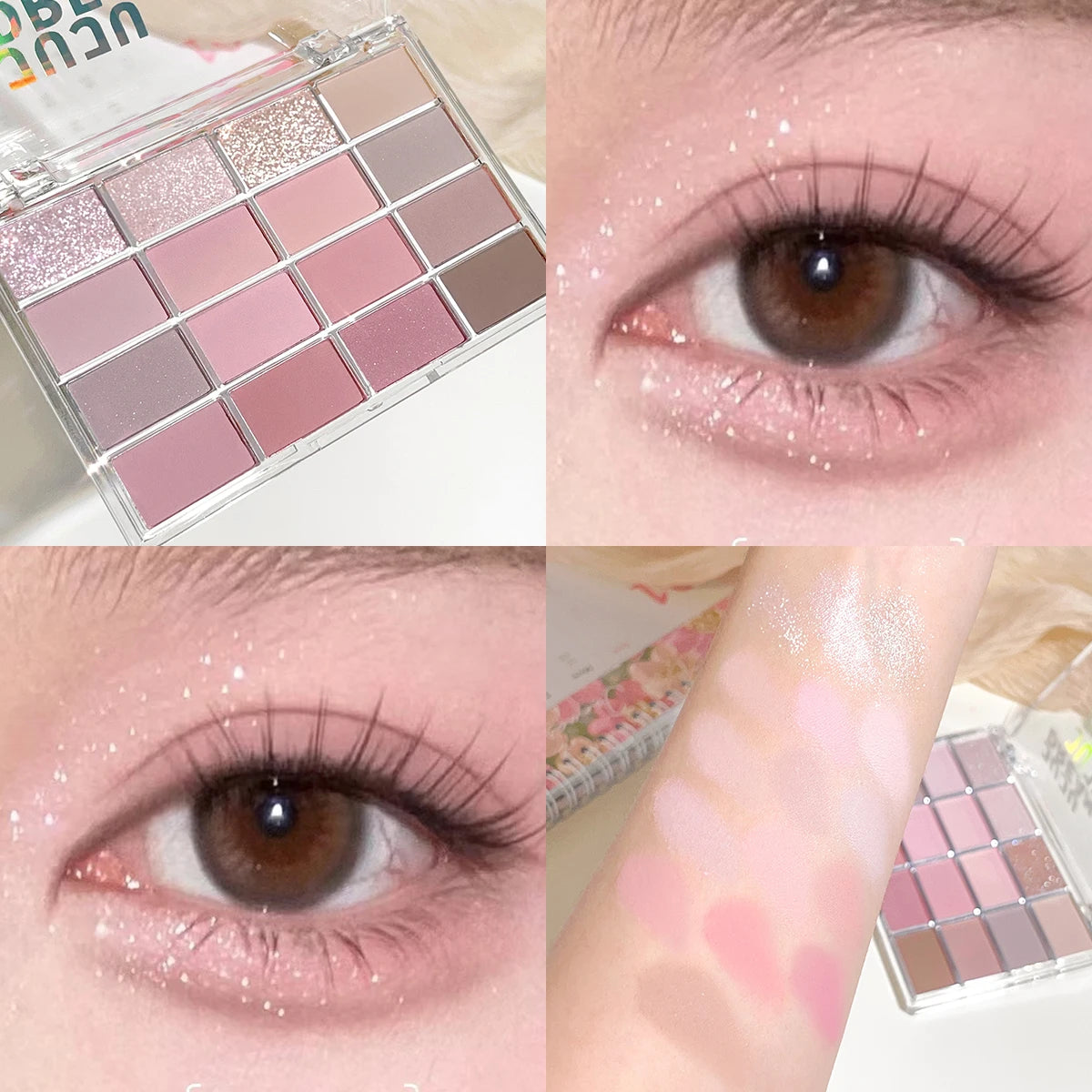 🌈 Love 16-Color Eyeshadow Palette – Matte & Pearlescent Earth Tones | لوحة ظلال عيون 16 لون – لؤلؤية ومطفية بدرجات ترابية ناعمة