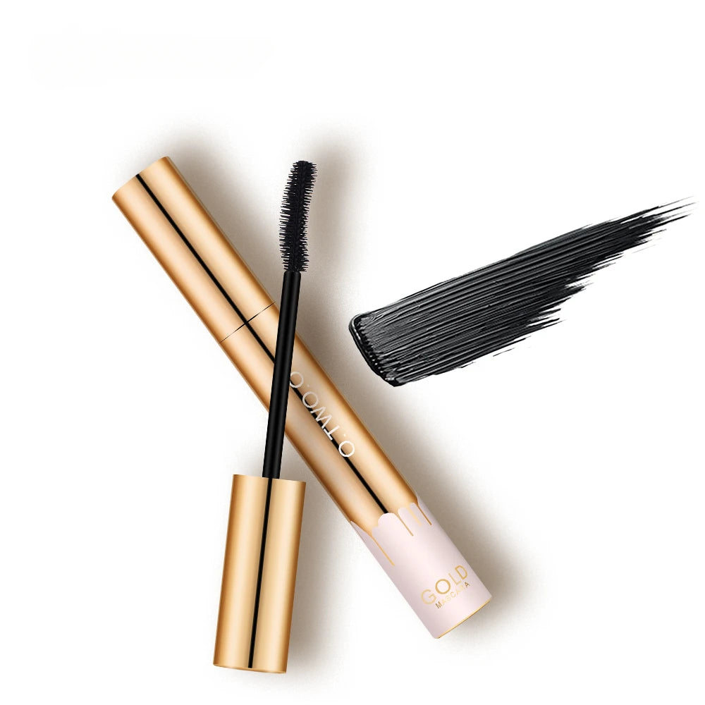 3D Lengthening Black Mascara – Long-Wearing Gold Tube Eyelash Extension Effect | ماسكارا ثلاثية الأبعاد لتطويل الرموش – أنبوب ذهبي أنيق وتأثير تمديد فوري للرموش