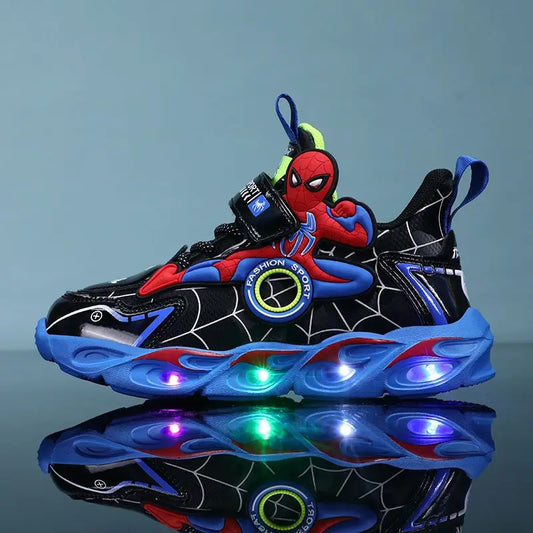 👟 Disney Boys LED Sneakers – Cartoon Light-Up Sports Shoes for Kids | حذاء أطفال ديزني رياضي بإضاءة – تصميم كرتوني ضد الانزلاق مع أضواء LED