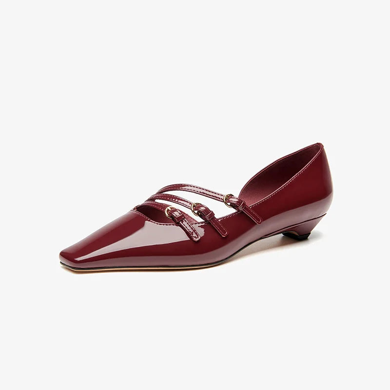 BEAUTODAY Women’s Patent Leather Mary Jane Pumps – Handmade Pointed-Toe Party Shoes with Buckle Straps | حذاء ماري جين نسائي من BEAUTODAY – جلد لامع بطرف مدبب ورباط إبزيم يدوي الصنع للحفلات