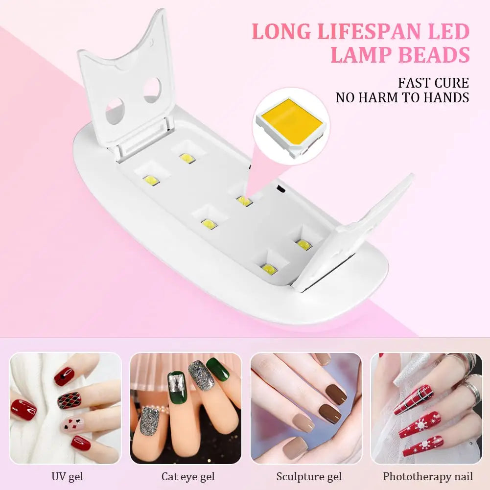 ✨ Foldable 6W UV LED Nail Lamp – Quick-Dry Gel Dryer & Manicure Tool 🔷 جهاز تجفيف الأظافر بالأشعة فوق البنفسجية 6 واط قابل للطي – لتجفيف طلاء الجل بسرعة واحترافية