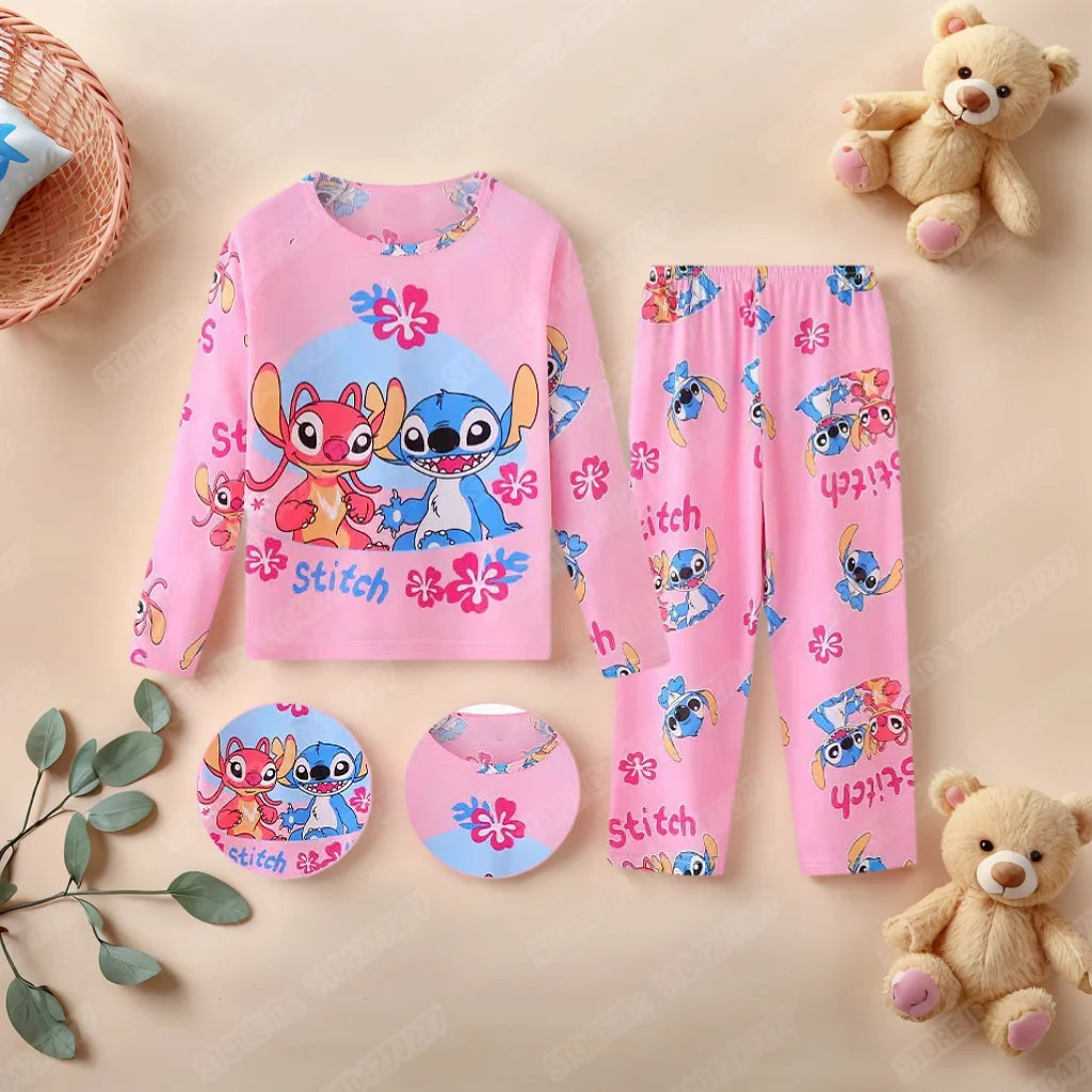 🧸 Kids Stitch Pajama Set – 2-Piece Cute Sleepwear for Boys & Girls | بيجاما أطفال قطعتين برسمة Stitch – مريحة ولطيفة للبنات والأولاد
