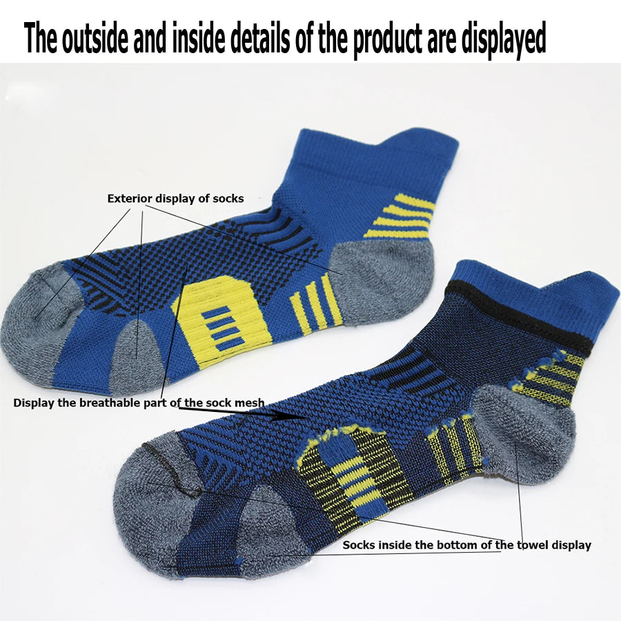 🧦 3-Pair Non-Slip Quick-Dry Sports Socks – Unisex Fitness & Running Training | 3 أزواج جوارب رياضية سريعة الجفاف – مانعة للانزلاق للرجال والنساء