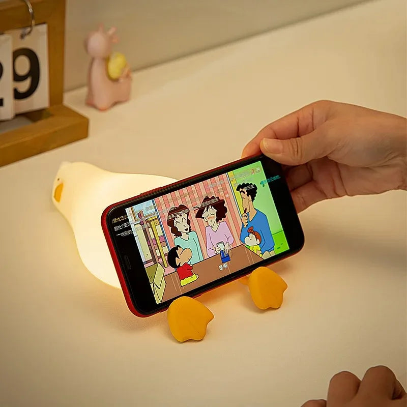 Duck Rechargeable LED Night Light – Cute Silicone Bedside Lamp for Kids | مصباح بطة ليلي LED قابل لإعادة الشحن – لمبة سيليكون لطيفة للأطفال بجانب السرير