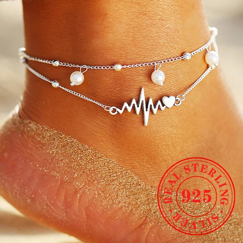CAOSHI 925 Sterling Silver Anklet – Elegant High-End Leg Jewelry for Women’s Travel, Beach & Party Looks | خلخال نسائي فاخر من الفضة الأصلية 925 – إكسسوار أنيق لإبراز الساق للمناسبات والسفر والشاطئ