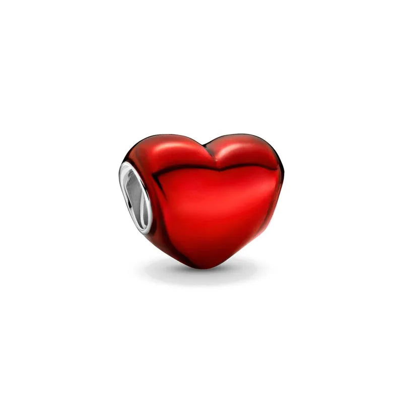 Valentine's Day Red Christmas Apple Gift Dangle Charms Beads 925 Sterling Silver Fit Original Heart Bracelet Women Jewelry
