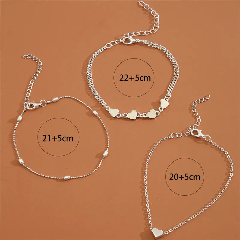 ✨ Simple Heart Barefoot Anklet Sandals – Crochet Leg Chain Foot Jewelry 🔷 خلخال بسيط بشكل قلب – صنادل كروشيه بدون حذاء على القدم مزينة بسلسال للنساء