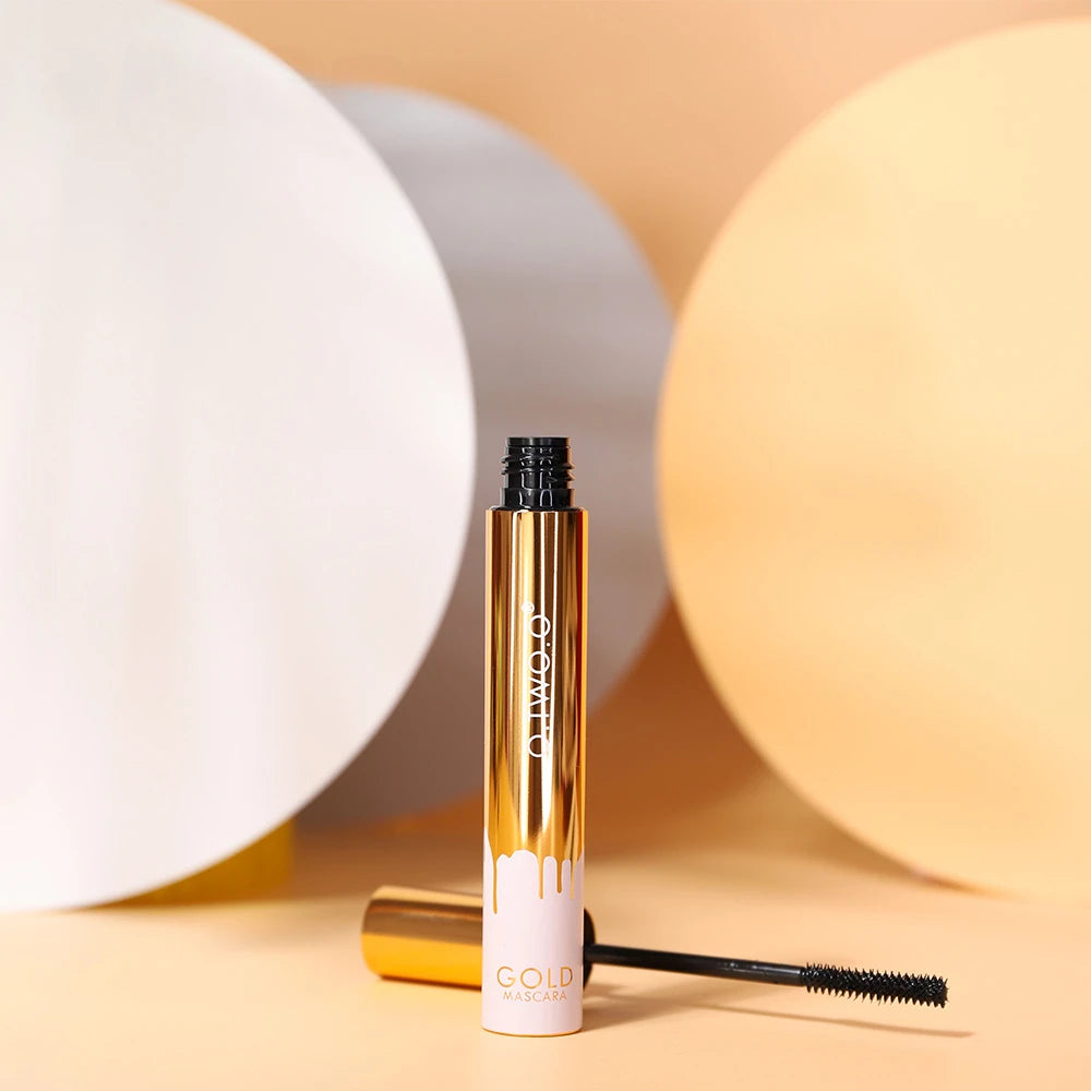 3D Lengthening Black Mascara – Long-Wearing Gold Tube Eyelash Extension Effect | ماسكارا ثلاثية الأبعاد لتطويل الرموش – أنبوب ذهبي أنيق وتأثير تمديد فوري للرموش