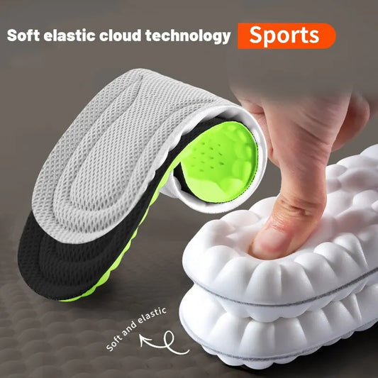 🦶 4D Shock Absorption Breathable Sport Insoles – Comfort Cushions for Men & Women | نعل رياضي داخلي بتقنية 4D – امتصاص صدمات وراحة للقدم – للرجال والنساء