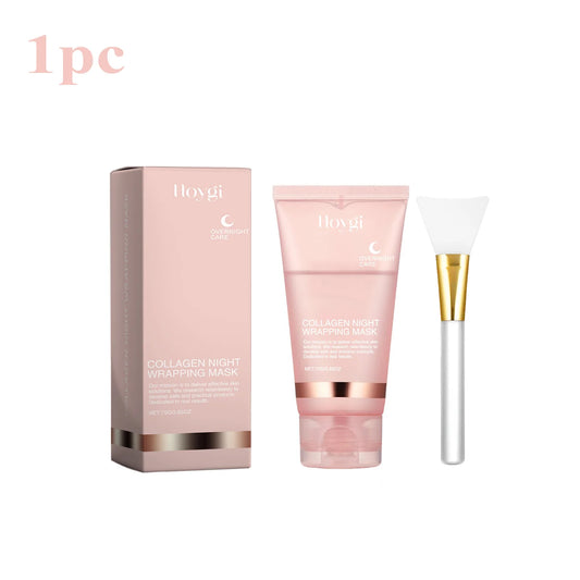 Korean Collagen Overnight Peel-Off Facial Mask – Deep Hydration Night Care Set | قناع ليلي كوري بالكولاجين – ماسك تقشير وتغليف للبشرة يرطّب بعمق أثناء النوم