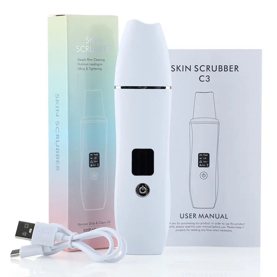 جهاز تنظيف البشرة بالموجات فوق الصوتية – 4 أوضاع لتنقية المسام | Ultrasonic Skin Scrubber – Deep Pore Cleaner (4 Modes)