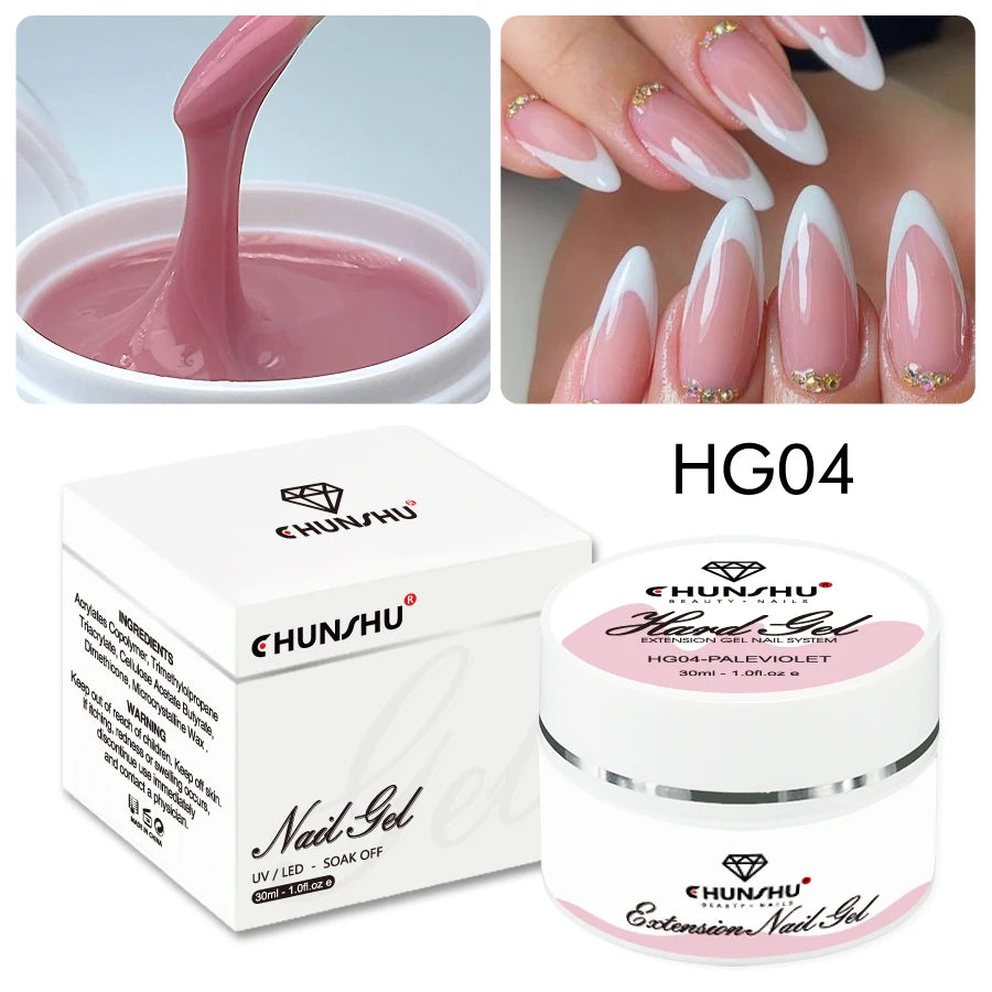 ✨ 30ML Milky White Hard Builder Gel – Self-Leveling Nail Extension Gel 🔷 جل بناء أظافر صلب بلون أبيض حليبي – 30 مل، للتمديد والتقوية بتقنية التسوية الذاتية