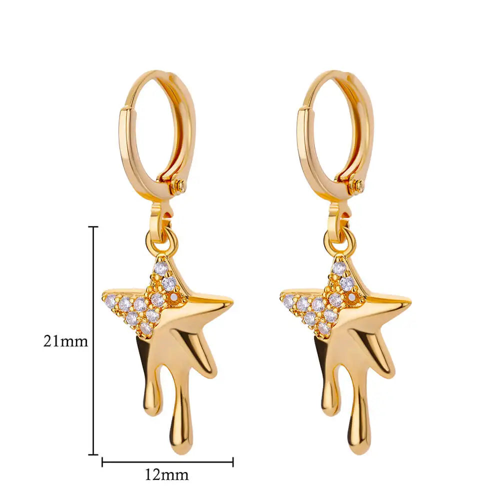 ✨ Luxury Zircon Heart & Moon Hoop Earrings – Imitation Pearl Stainless Steel Wedding Jewelry 🔷 أقراط دائرية فاخرة بزركون وقلب وهلال – تصميم أنيق مع لؤلؤ صناعي من الستانلس ستيل