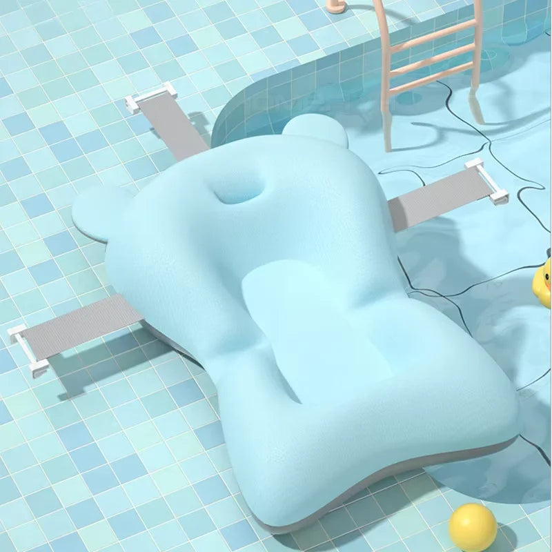 🛁 Baby Bath Support Hammock – Foldable Floating Cushion for Newborn Safety | وسادة استحمام للأطفال حديثي الولادة – شبك أمان قابل للطي وثابت داخل الحوض