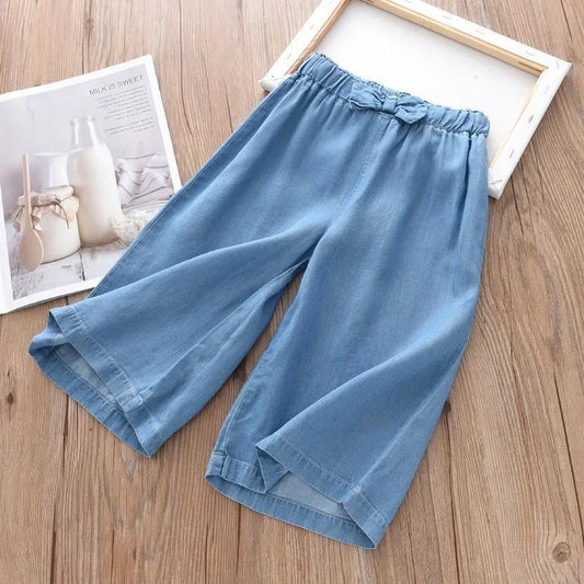 🌸 Girls Summer Wide-Leg Chiffon Pants – Lightweight Cropped Trousers 2025 | بنطلون بناتي واسع صيفي 2025 – شيفون خفيف ومريح بستايل عصري