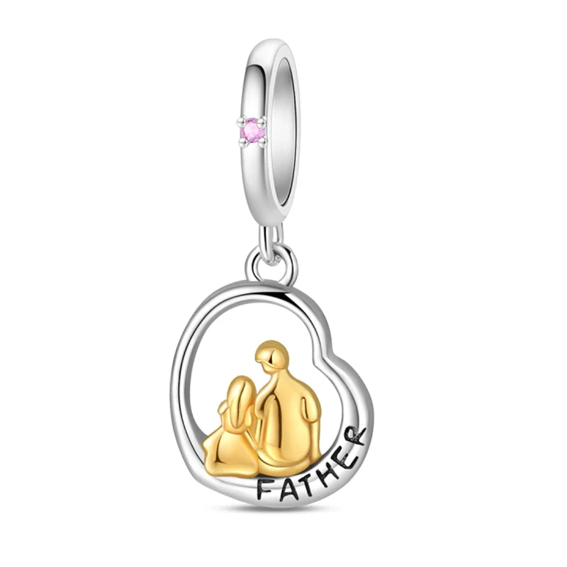✨ 925 Sterling Silver Mom & Daughter Heart Charm – Fits Pandora Bracelets 🔷 تعليقة قلب للأم والابنة من الفضة الإسترلينية 925 – مناسبة لأساور باندورا