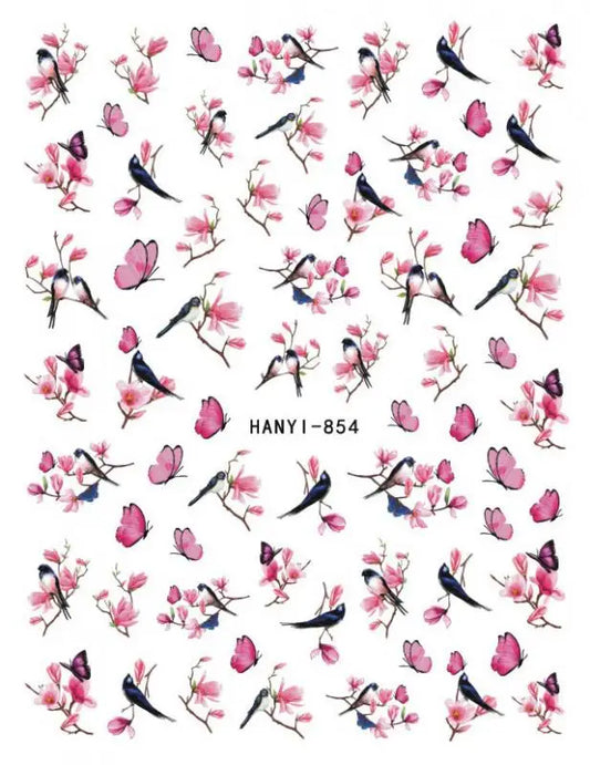 1Pc 3D Nail Sticker Colorful Pattern Press on Nail Decals Wave Gold Ink Blooming Marble Design Slider DIY Nail Art Decorations