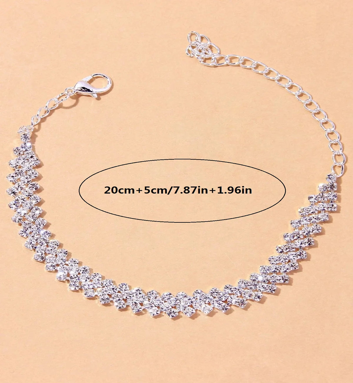 Multi-Color Irregular Diamond Anklet – Shiny Women’s Beach Foot Jewelry | خلخال نسائي لامع بتصميم ألماسي غير منتظم – إكسسوار قدم عصري بألوان متعددة للشاطئ والمناسبات