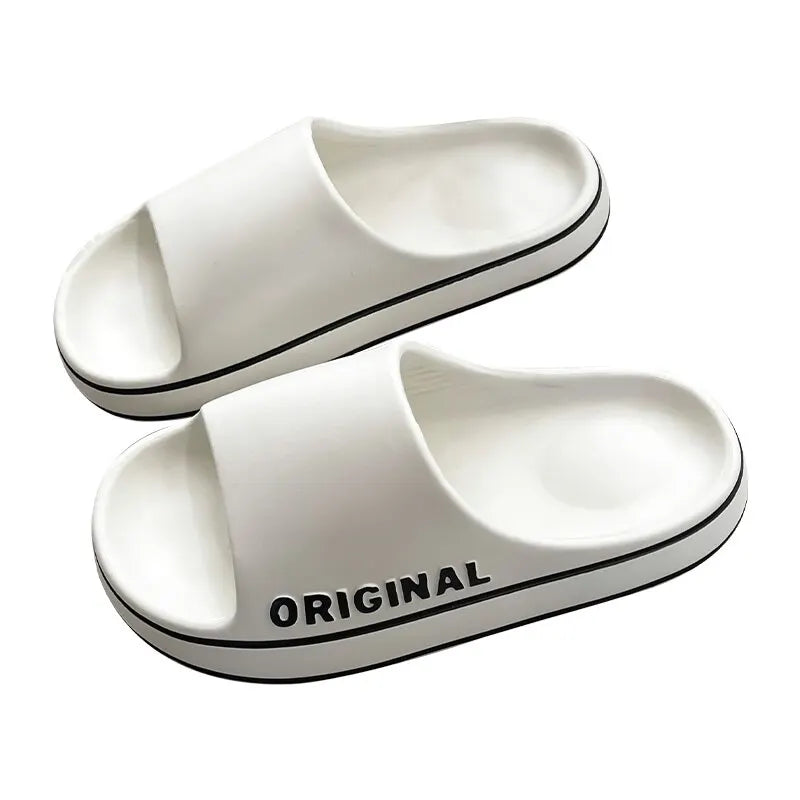Feslishoet Unisex Letter Slides – Thick Sole Anti-Slip Summer Slippers for Beach & Indoor | شبشب Feslishoet برسومات – نعل سميك ومضاد للانزلاق للرجال والنساء، صيفي للبحر والحمام