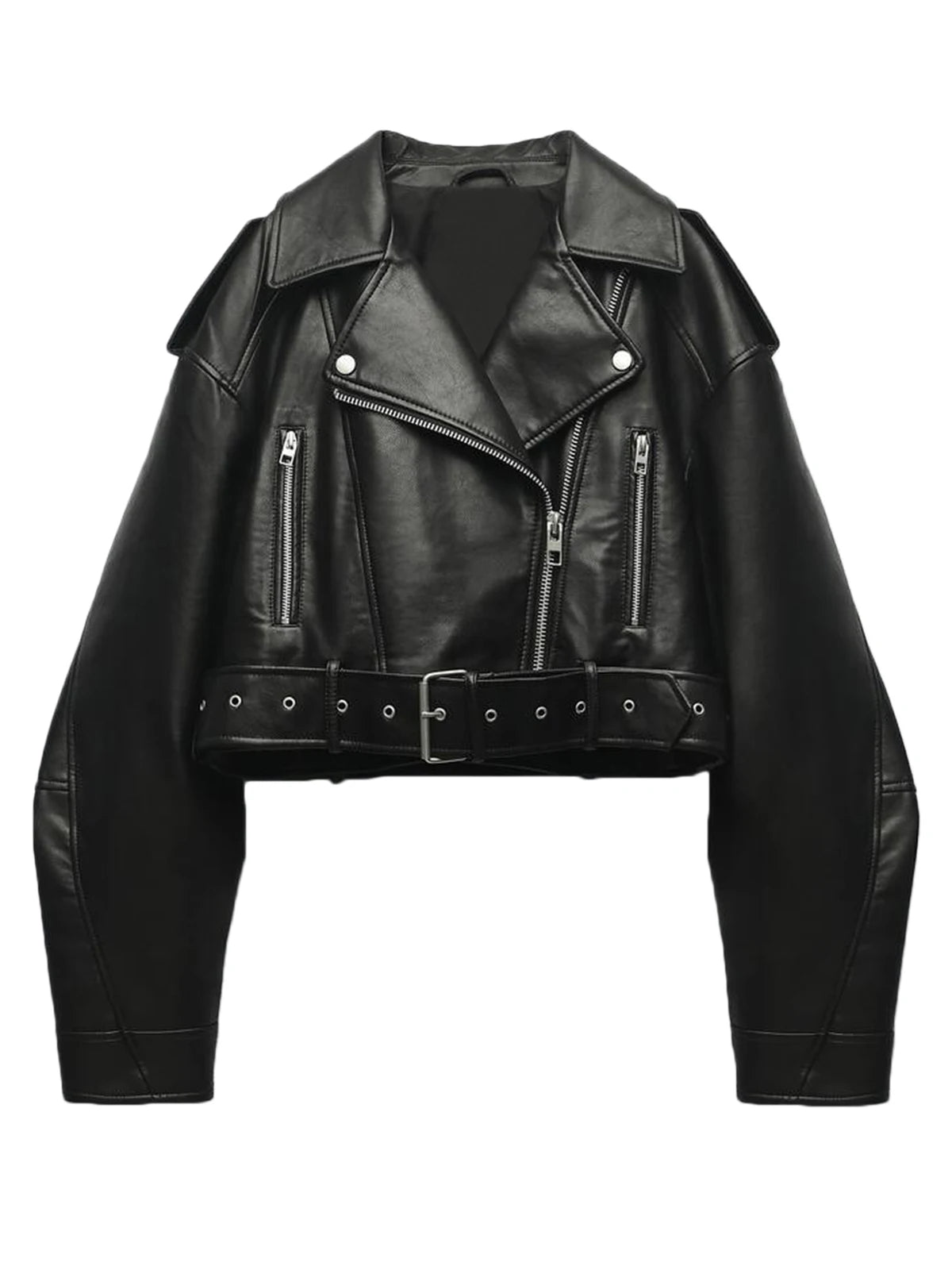 🖤 Fitaylor Women’s Faux Leather Jacket 🧥 – Casual Short PU Biker Coat with Zipper & Lapel | جاكيت جلد صناعي نسائي قصير – تصميم كاجوال بسحّاب وياقة كلاسيكية بأسلوب موتوسيكل