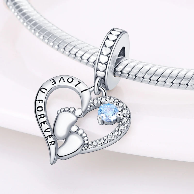✨ 925 Sterling Silver Mom & Daughter Heart Charm – Fits Pandora Bracelets 🔷 تعليقة قلب للأم والابنة من الفضة الإسترلينية 925 – مناسبة لأساور باندورا