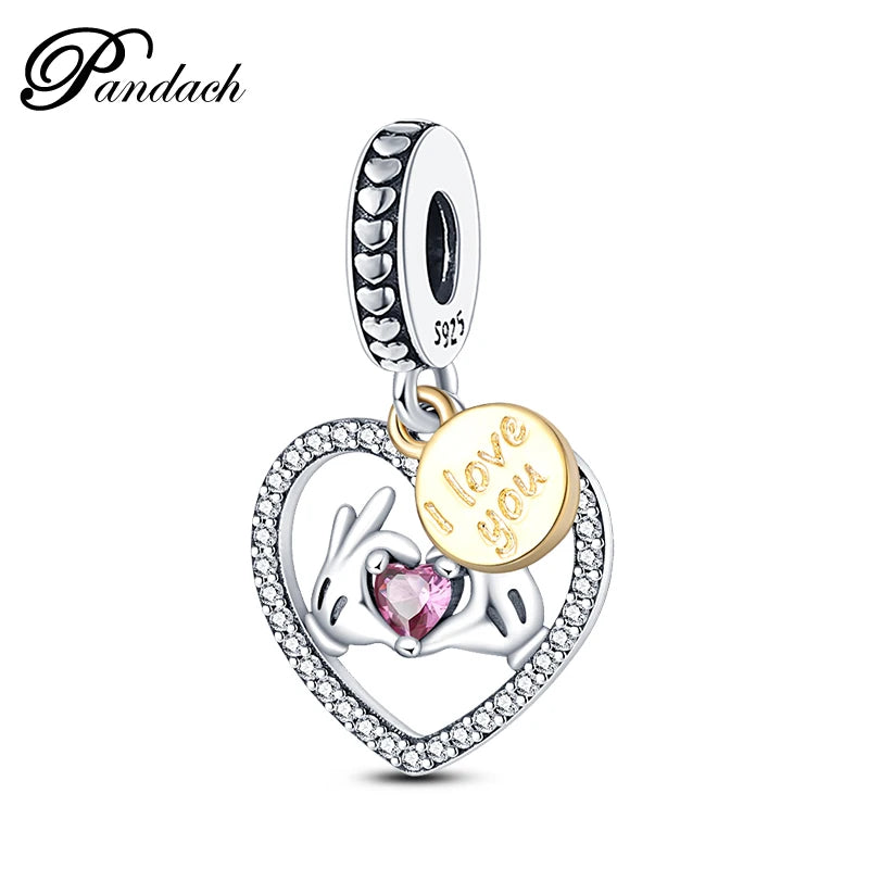 ✨ 925 Sterling Silver Mom & Daughter Heart Charm – Fits Pandora Bracelets 🔷 تعليقة قلب للأم والابنة من الفضة الإسترلينية 925 – مناسبة لأساور باندورا