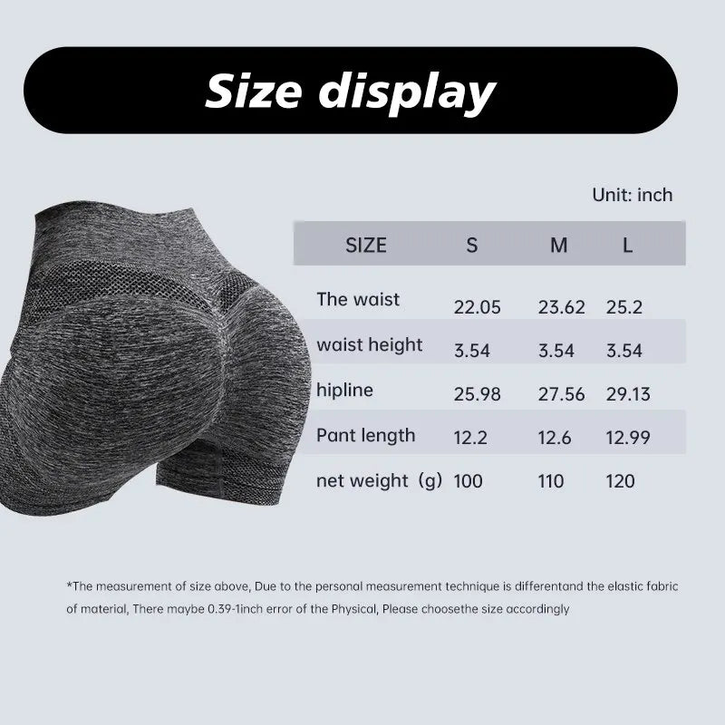 🍑 Women's High-Waist Booty Lifting Shorts – Tummy Control Smile Yoga Pants | شورت رياضي نسائي خصر عالي – رفع للمؤخرة وتحكم في البطن بتصميم سمايل