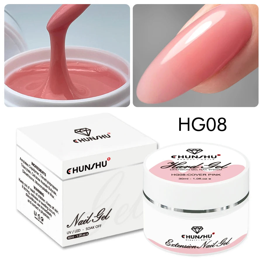 ✨ 30ML Milky White Hard Builder Gel – Self-Leveling Nail Extension Gel 🔷 جل بناء أظافر صلب بلون أبيض حليبي – 30 مل، للتمديد والتقوية بتقنية التسوية الذاتية