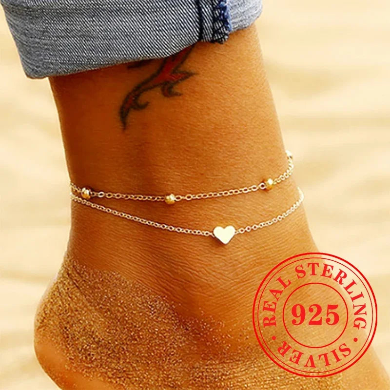 CAOSHI 925 Sterling Silver Anklet – Elegant High-End Leg Jewelry for Women’s Travel, Beach & Party Looks | خلخال نسائي فاخر من الفضة الأصلية 925 – إكسسوار أنيق لإبراز الساق للمناسبات والسفر والشاطئ