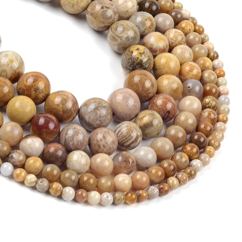 خرز العقيق الطبيعي بنمط الأقحوان لصناعة الإكسسوارات اليدوية | Natural Chrysanthemum Onyx Beads for DIY Jewelry Making