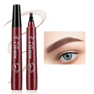 4-in-1 Waterproof Eyebrow Pencil – 5-Color Long-Lasting Liquid Brow Definer | قلم حواجب 4 في 1 مقاوم للماء – 5 ألوان طبيعية لتحديد ورسم الحواجب بثبات عالي